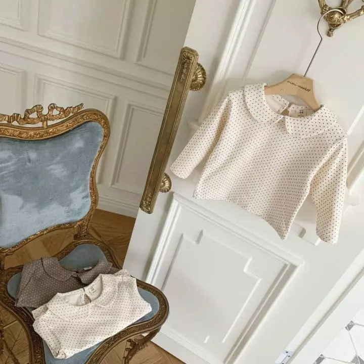 Mimi Market - Korean Baby Fashion - #onlinebabyboutique - Dot Collar Tee