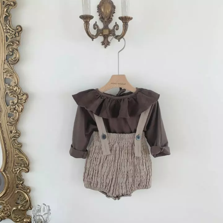 Mimi Market - Korean Baby Fashion - #smilingbaby - Camel Dungareed - 2