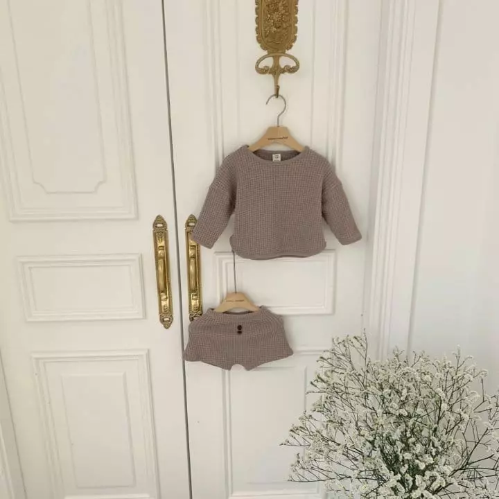 Mimi Market - Korean Baby Fashion - #smilingbaby - Big Waffle Top Bottom Set
