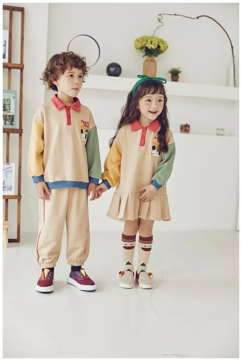 Mimico - Korean Children Fashion - #Kfashion4kids - Ddu Ddu Top Bottom Set - 2