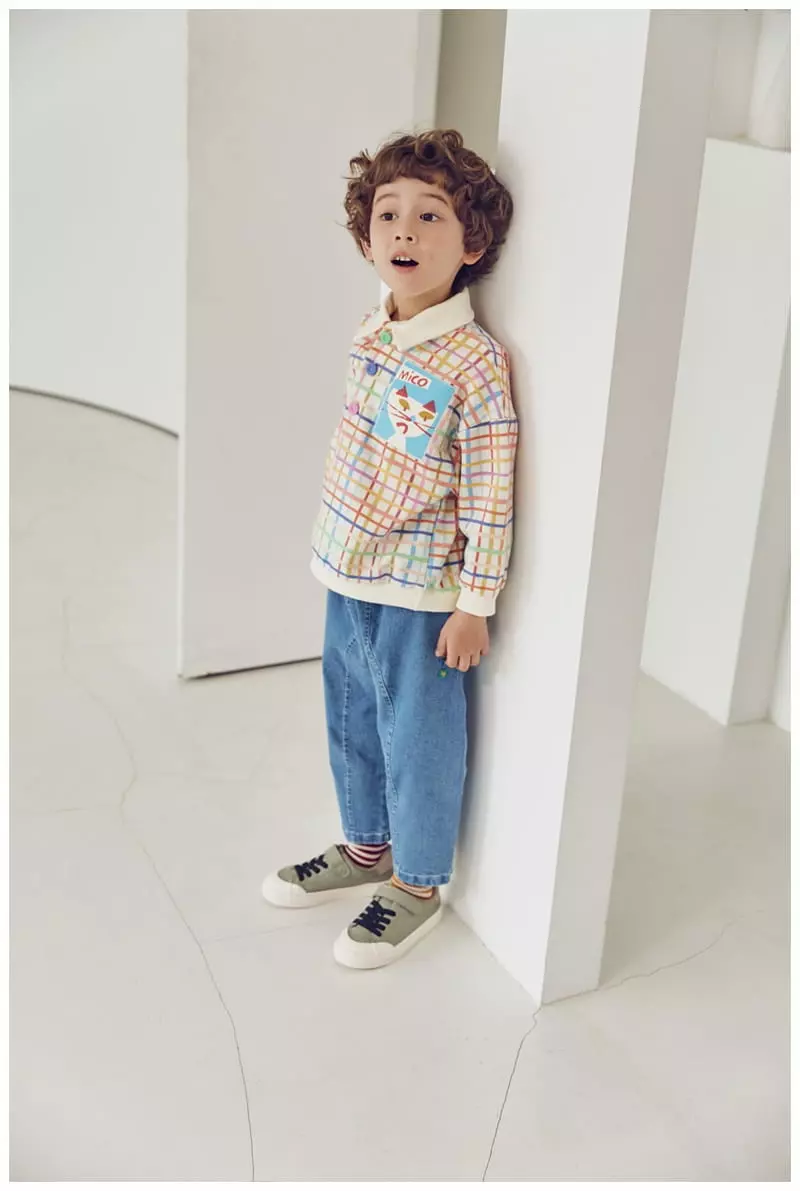 Mimico - Korean Children Fashion - #designkidswear - Check Paul Tee - 2