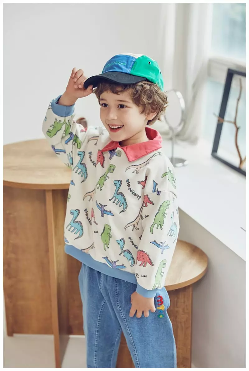 Mimico - Korean Children Fashion - #designkidswear - Color Dino Tee - 4