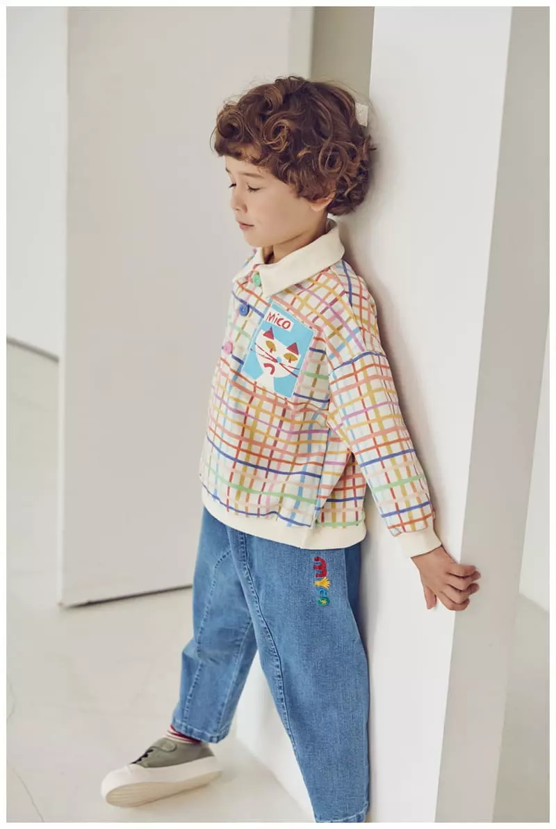 Mimico - Korean Children Fashion - #discoveringself - Check Paul Tee - 3