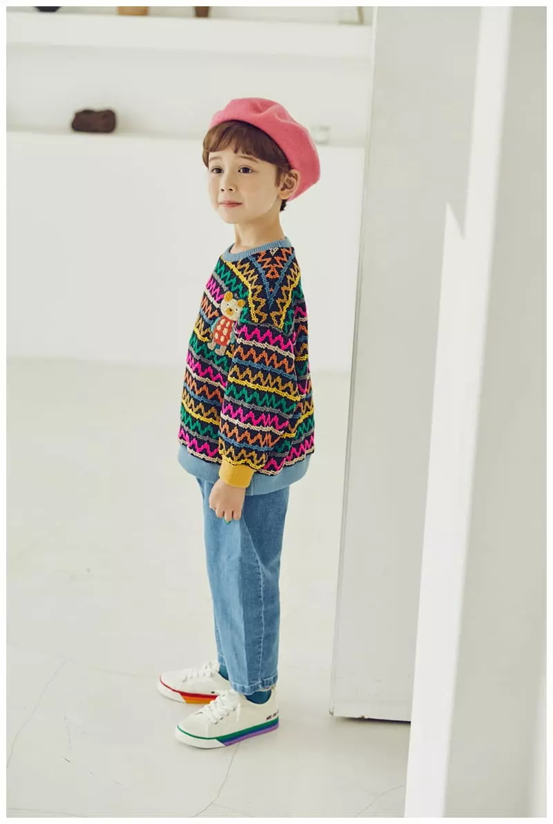Mimico - Korean Children Fashion - #kidsshorts - Bear Sweater - 3
