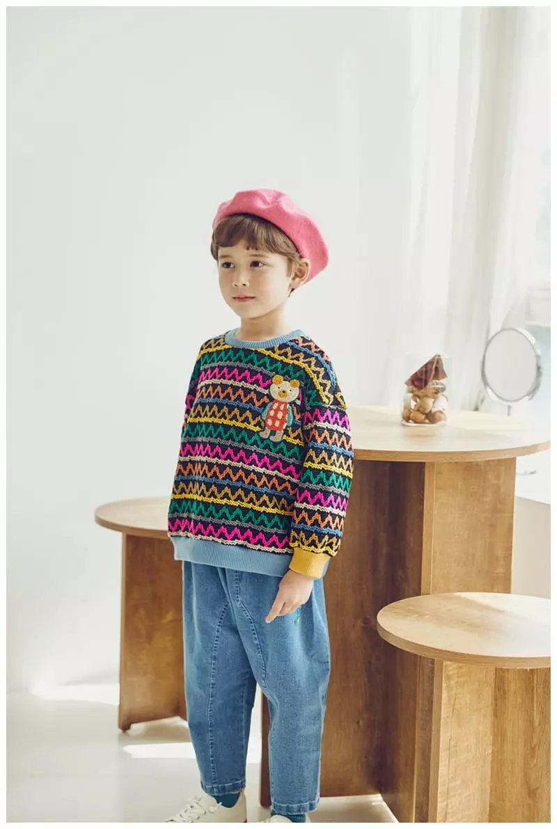Mimico - Korean Children Fashion - #kidsshorts - Bear Sweater - 4