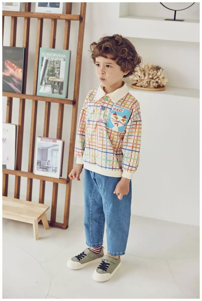 Mimico - Korean Children Fashion - #kidzfashiontrend - Check Paul Tee - 7