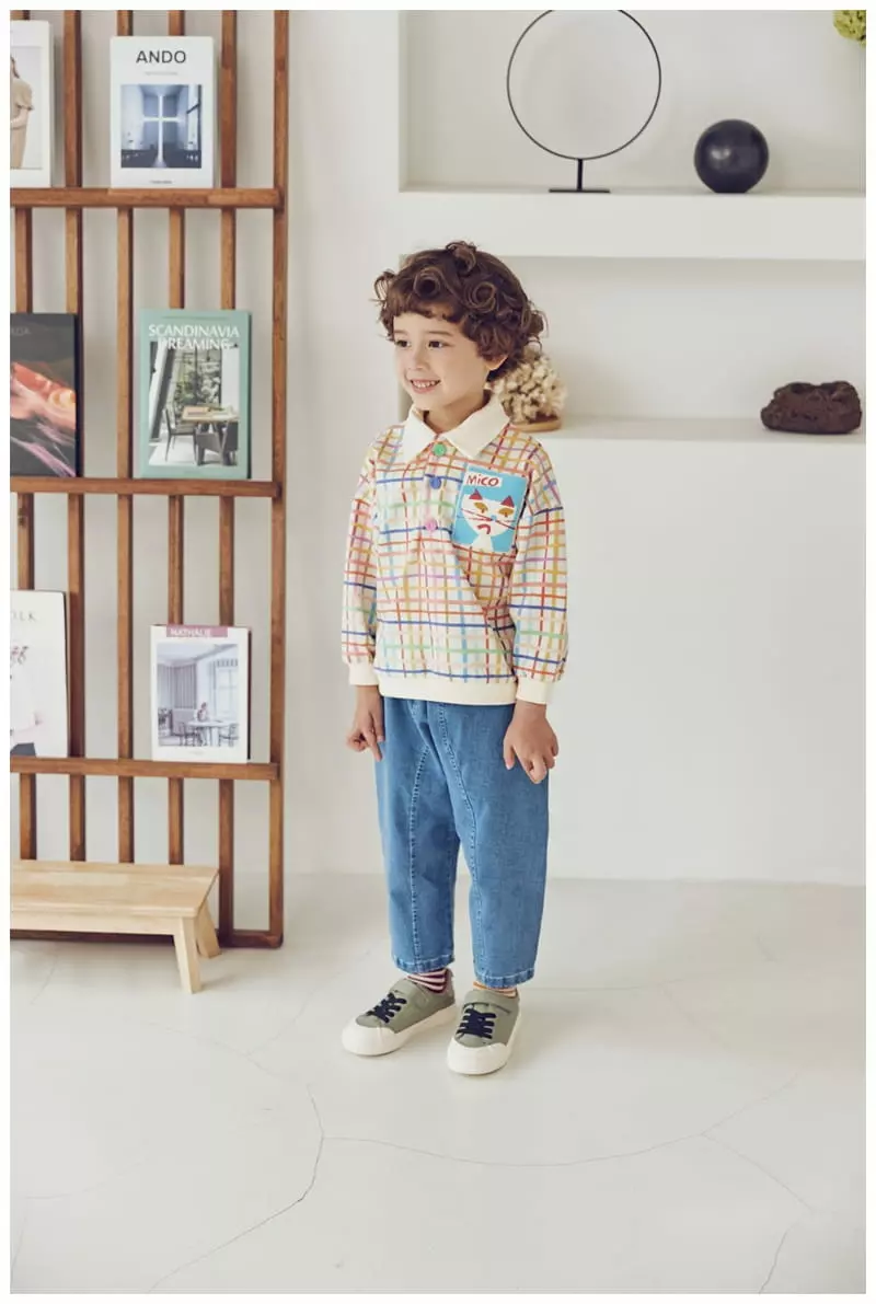 Mimico - Korean Children Fashion - #littlefashionista - Check Paul Tee - 9