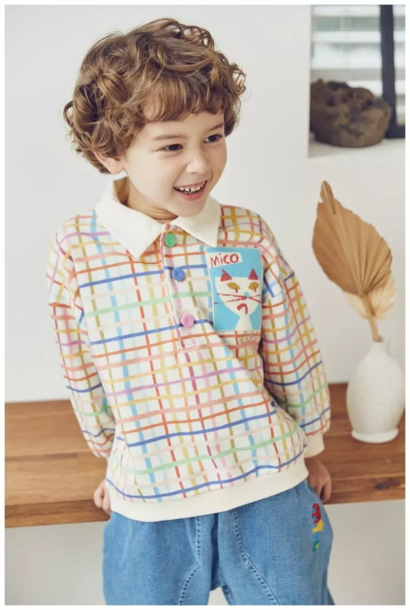 Mimico - Korean Children Fashion - #magicofchildhood - Check Paul Tee - 10