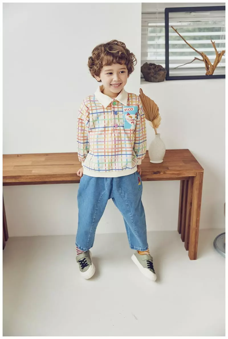 Mimico - Korean Children Fashion - #minifashionista - Check Paul Tee - 11