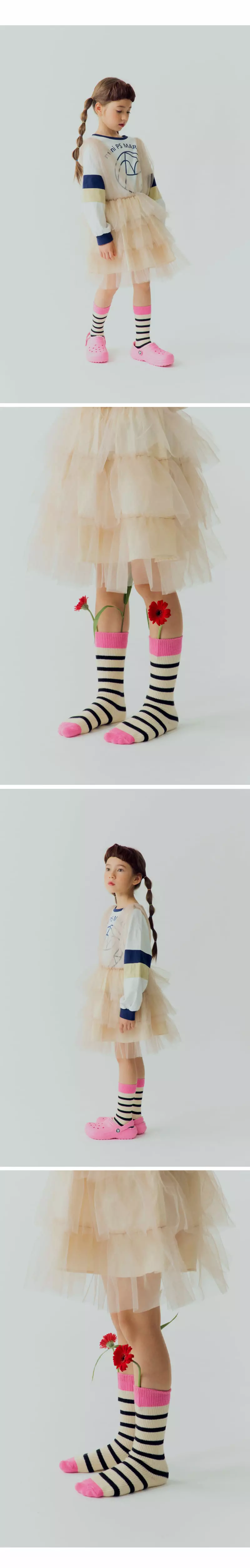 Mini Ps Market - Korean Children Fashion - #childofig - Colorful Socks Pink Black