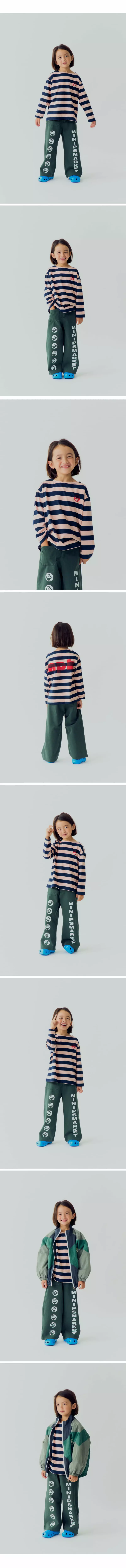Mini Ps Market - Korean Children Fashion - #littlefashionista - Stripes Logo Paint Tee