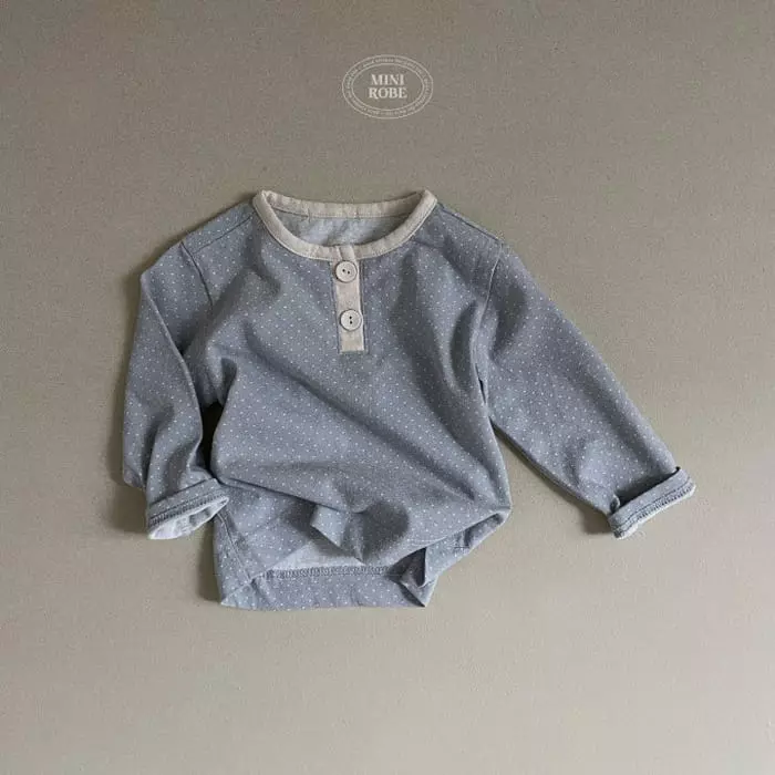 Mini Robe - Korean Baby Fashion - #babyboutique - Dot Button Tee - 8
