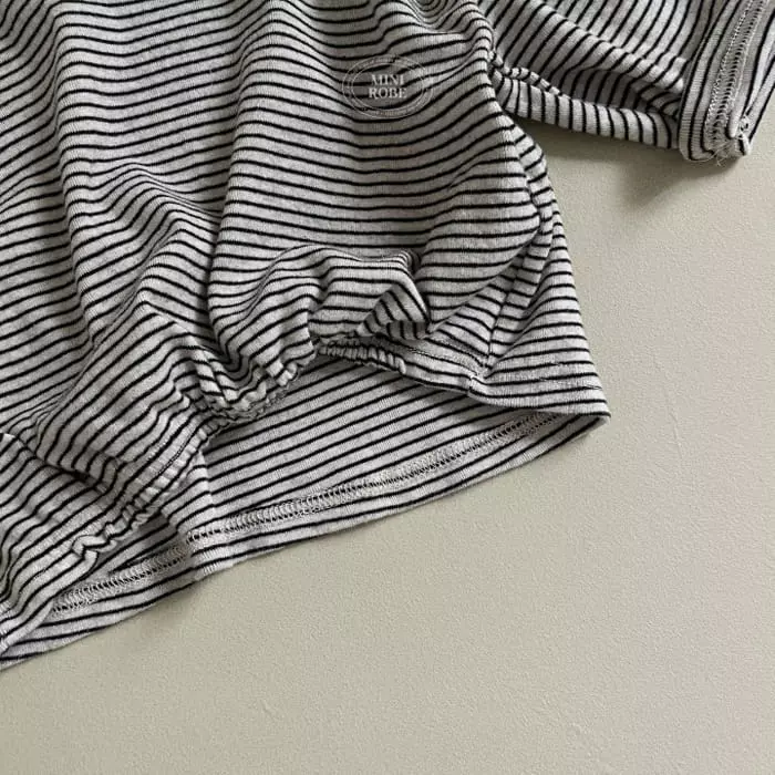 Mini Robe - Korean Baby Fashion - #babyboutique - Pin Stripes Shirring Tee - 9