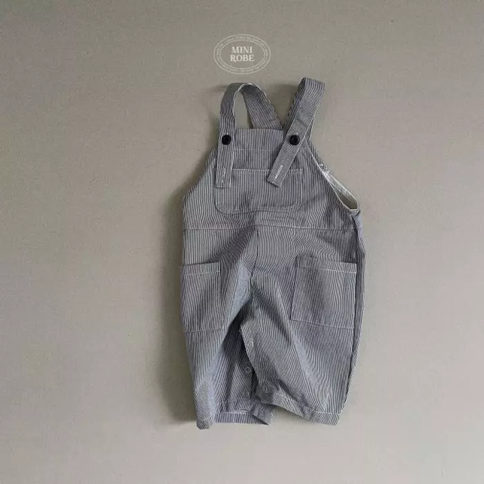 Mini Robe - Korean Baby Fashion - #babyboutique - Stripes Overalls - 6