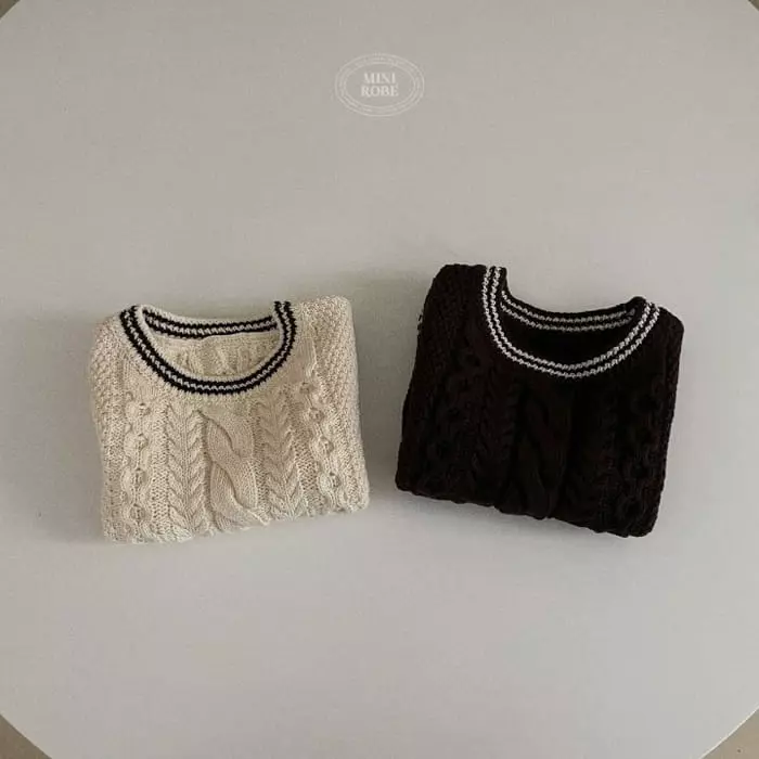Mini Robe - Korean Baby Fashion - #babyboutique - Twist Knit Vest - 9