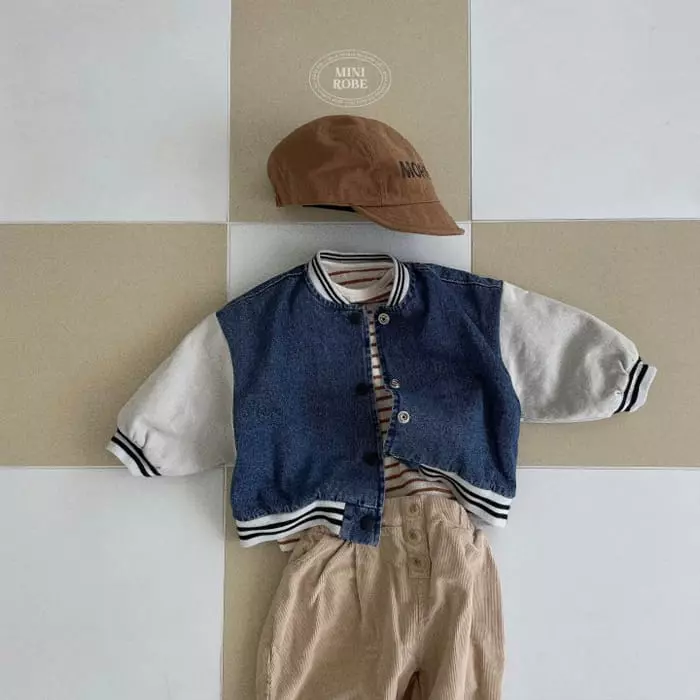 Mini Robe - Korean Baby Fashion - #babyboutique - Denim Banding Jumper - 11