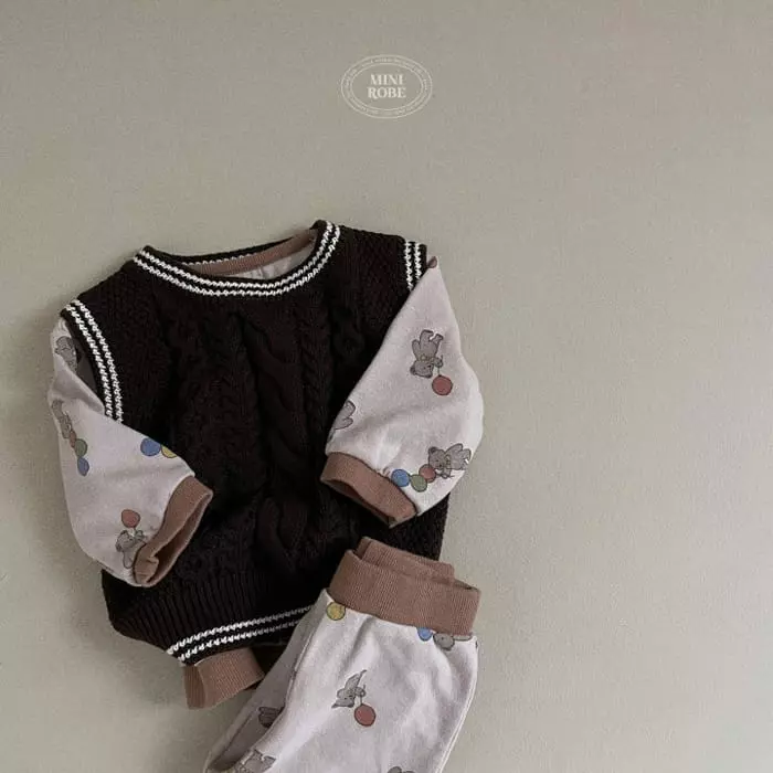 Mini Robe - Korean Baby Fashion - #babyboutiqueclothing - Twist Knit Vest - 11