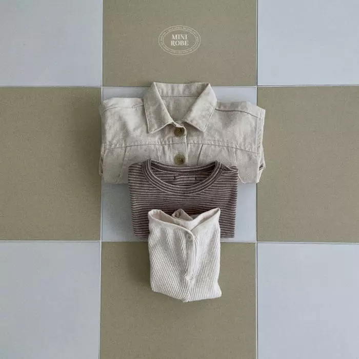 Mini Robe - Korean Baby Fashion - #babyclothing - Pin Stripes Shirring Tee - 11