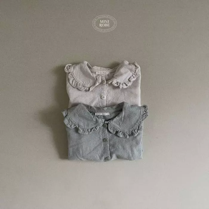 Mini Robe - Korean Baby Fashion - #babyclothing - Peach Frill Blouse - 11