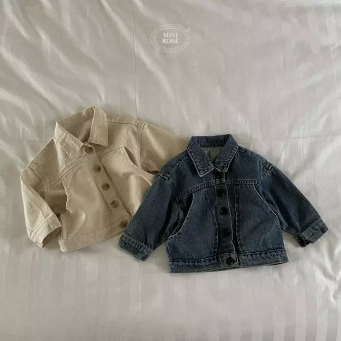 Mini Robe - Korean Baby Fashion - #babyclothing - Pocket Denim Jacket - 10