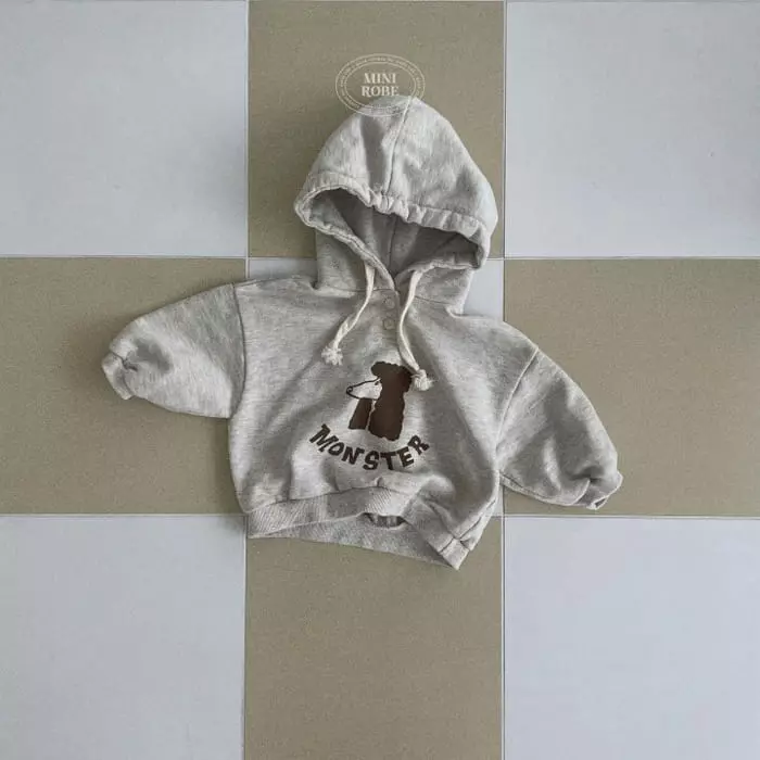 Mini Robe - Korean Baby Fashion - #babyclothing - Monster Hoody Tee - 11