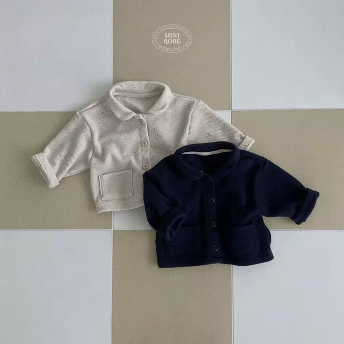 Mini Robe - Korean Baby Fashion - #babyfashion - Collar Knit Cardigan