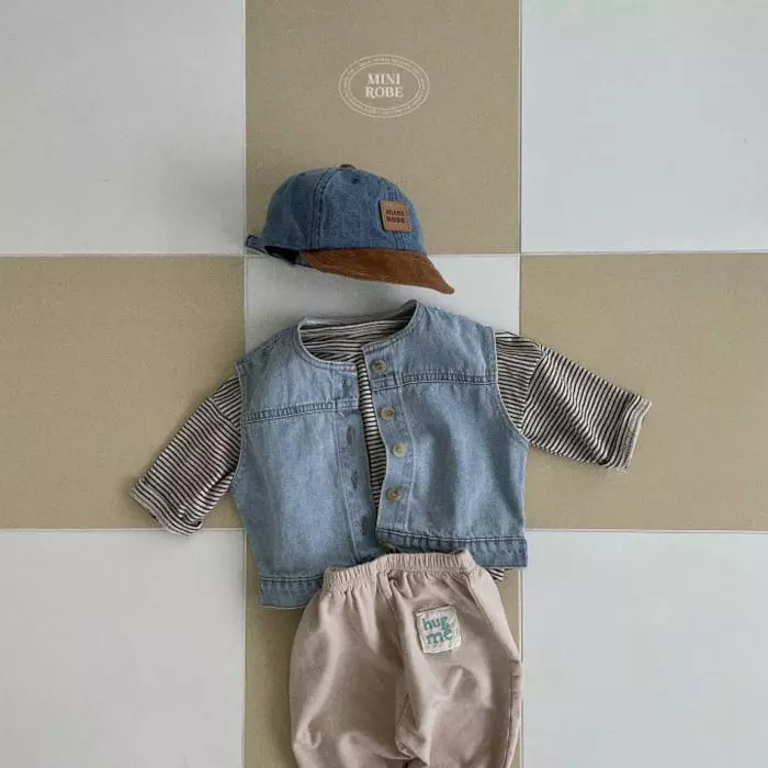 Mini Robe - Korean Baby Fashion - #babyfashion - Pin Stripes Shirring Tee - 12