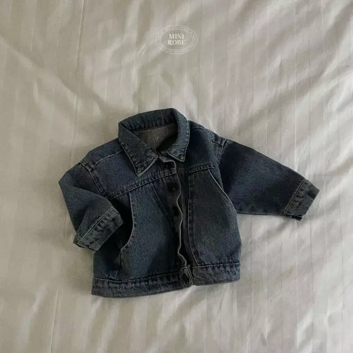 Mini Robe - Korean Baby Fashion - #babyfashion - Pocket Denim Jacket - 11