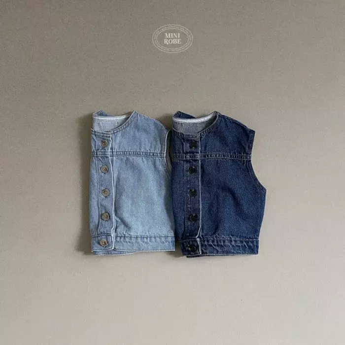 Mini Robe - Korean Baby Fashion - #babyfashion - Bijo Denim Vest - 10