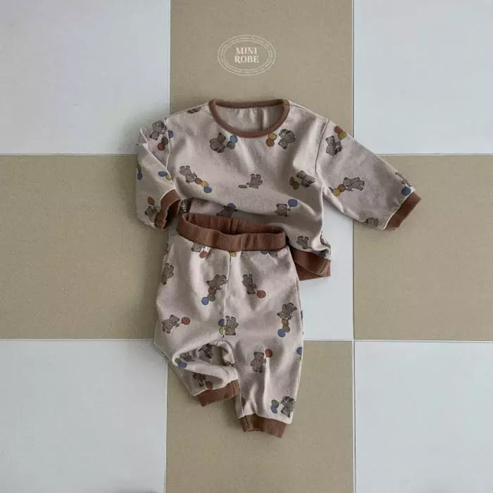 Mini Robe - Korean Baby Fashion - #babyfashion - Balloon Top Bottom Set - 4