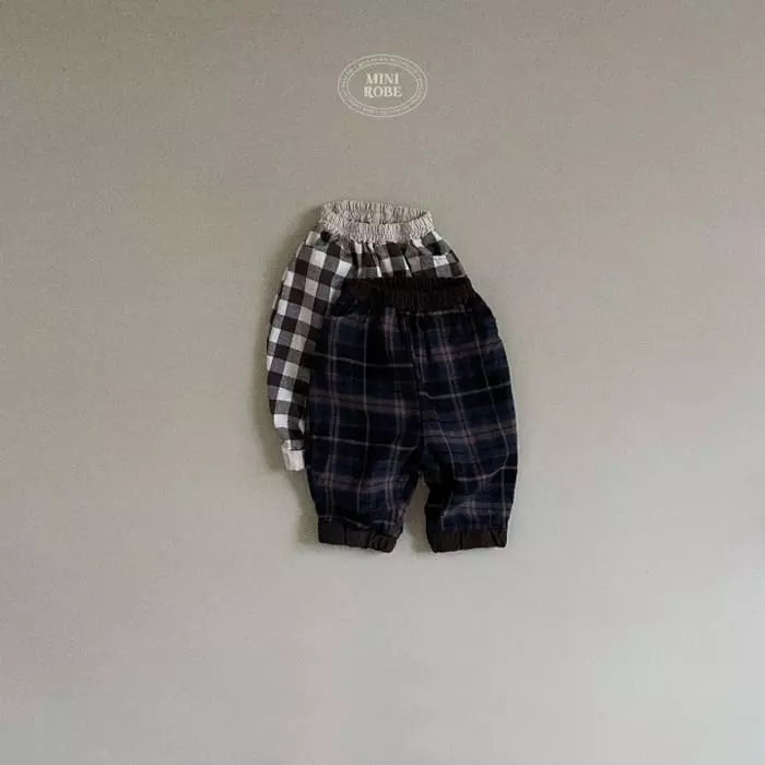 Mini Robe - Korean Baby Fashion - #babyfever - Pie Check Pants - 3