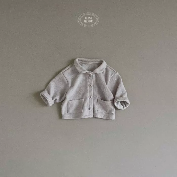 Mini Robe - Korean Baby Fashion - #babyfever - Collar Knit Cardigan - 2