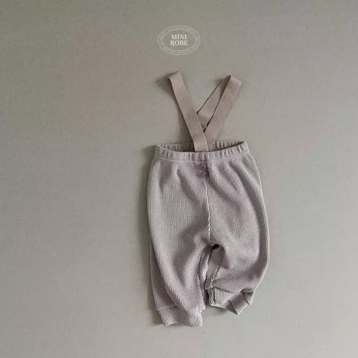 Mini Robe - Korean Baby Fashion - #babyfever - Dungarees Waffle Pants - 3