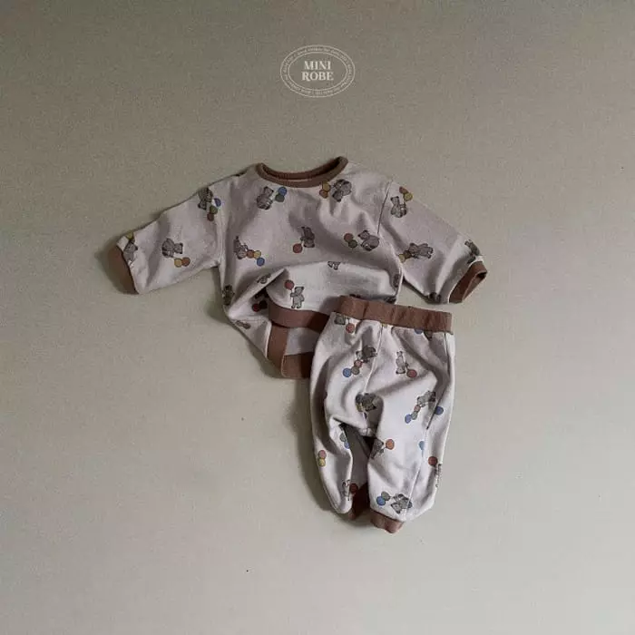 Mini Robe - Korean Baby Fashion - #babygirlfashion - Balloon Top Bottom Set - 5