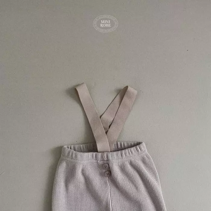 Mini Robe - Korean Baby Fashion - #babyfever - Dungarees Waffle Pants - 4