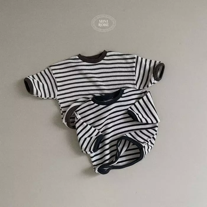 Mini Robe - Korean Baby Fashion - #babylifestyle - Waffle Stripes Sweatshirt - 10