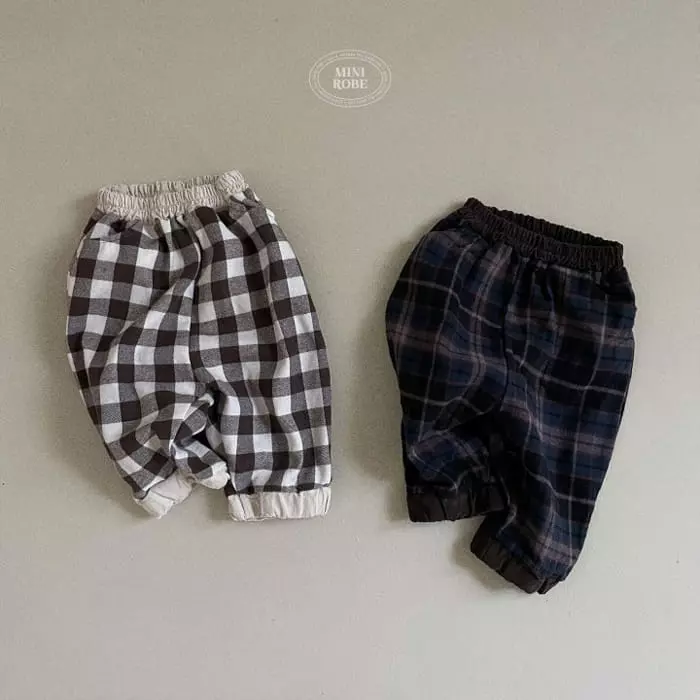 Mini Robe - Korean Baby Fashion - #babylifestyle - Pie Check Pants - 5