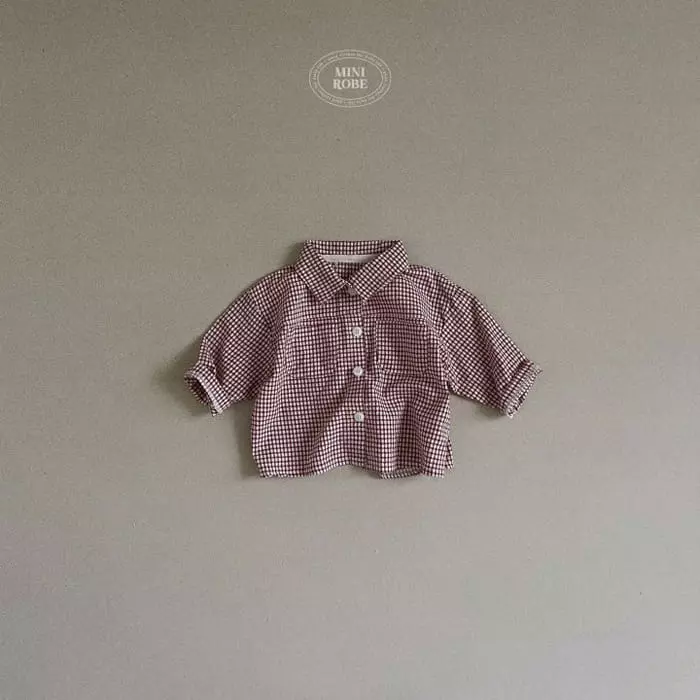 Mini Robe - Korean Baby Fashion - #babylifestyle - Mini Check Shirt - 2