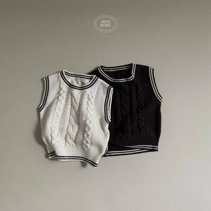 Mini Robe - Korean Baby Fashion - #babylifestyle - Twist Knit Vest