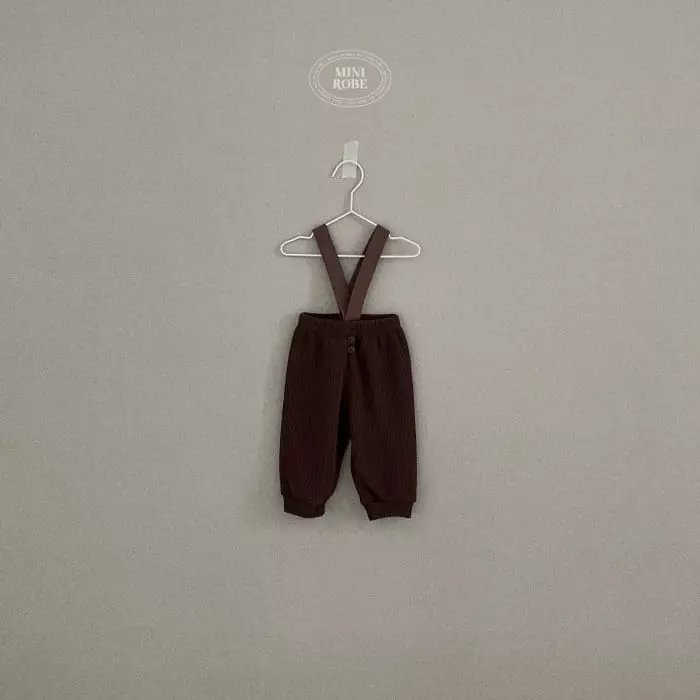Mini Robe - Korean Baby Fashion - #babylifestyle - Dungarees Waffle Pants - 5