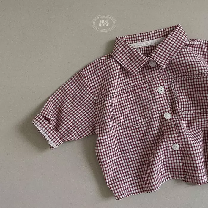 Mini Robe - Korean Baby Fashion - #babyoninstagram - Mini Check Shirt - 3