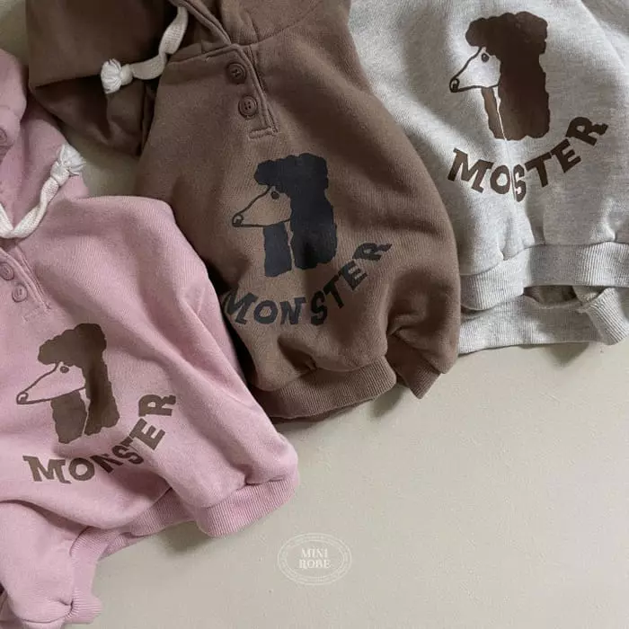 Mini Robe - Korean Baby Fashion - #babyoninstagram - Monster Hoody Tee