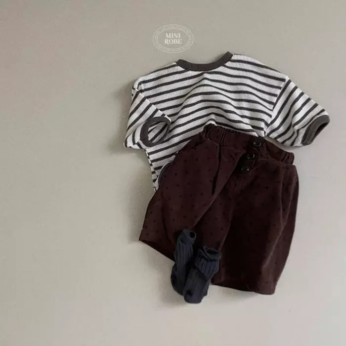 Mini Robe - Korean Baby Fashion - #babyootd - Waffle Stripes Sweatshirt - 12