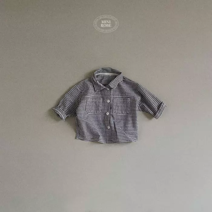 Mini Robe - Korean Baby Fashion - #babyoninstagram - Mini Check Shirt - 4
