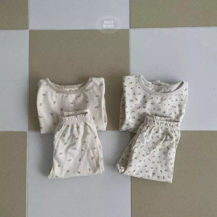 Mini Robe - Korean Baby Fashion - #babyootd - Star Night Top Bottom Set