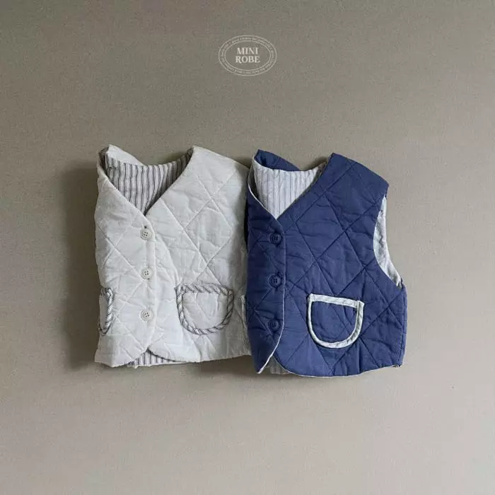 Mini Robe - Korean Baby Fashion - #babyootd - Reversible Vest - 8
