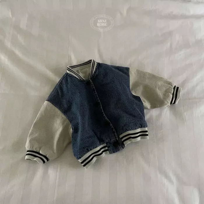 Mini Robe - Korean Baby Fashion - #babyoninstagram - Denim Banding Jumper - 4