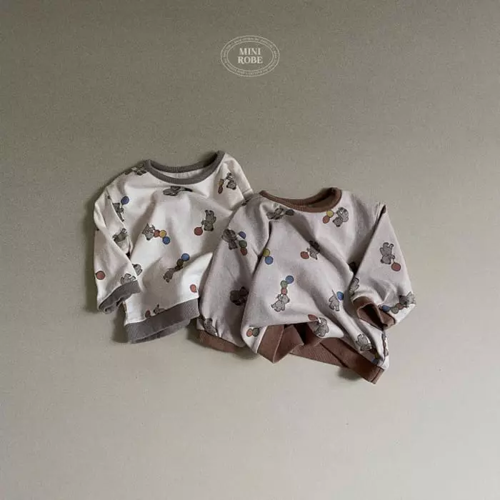 Mini Robe - Korean Baby Fashion - #babyoutfit - Balloon Top Bottom Set - 10