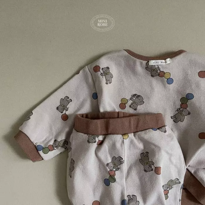 Mini Robe - Korean Baby Fashion - #babyoutfit - Balloon Top Bottom Set - 9