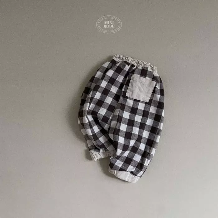 Mini Robe - Korean Baby Fashion - #babyoutfit - Pie Check Pants - 9